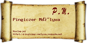 Pingiczer Mályva névjegykártya